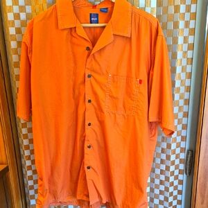 Jantzen Orange Men's Button-Up Shirt Size XL